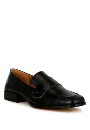 Jovana Metallic Penny Loafers - Vegan Leather, Square Toe