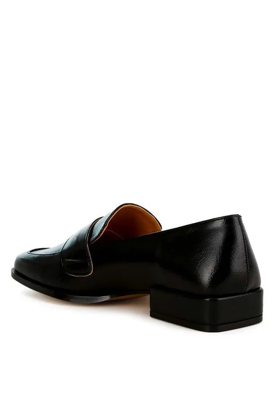 Jovana Metallic Penny Loafers - Vegan Leather, Square Toe