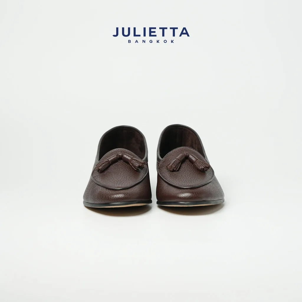 JULIETTA - Tassel Belgian Loafer Calfskin Brown (Unlined)