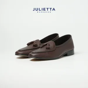 JULIETTA - Tassel Belgian Loafer Calfskin Brown (Unlined)