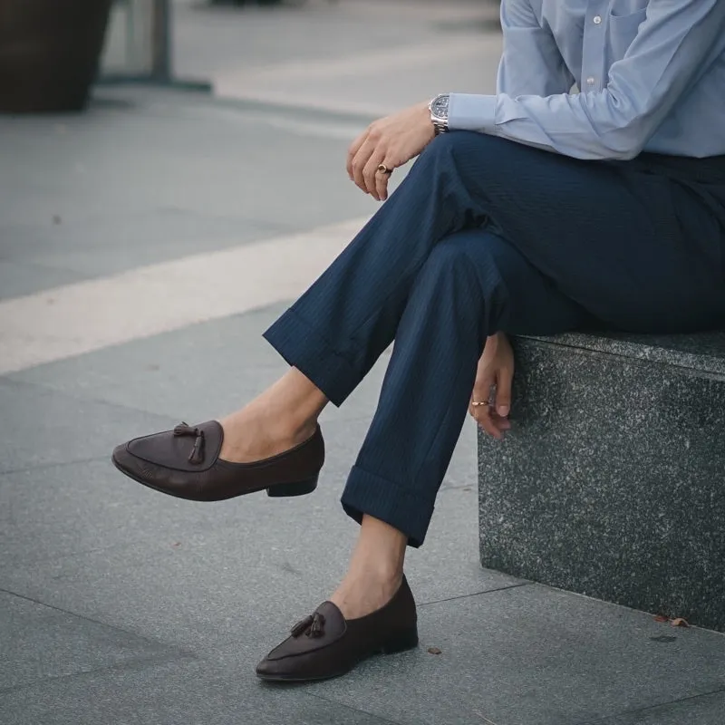JULIETTA - Tassel Belgian Loafer Calfskin Brown (Unlined)