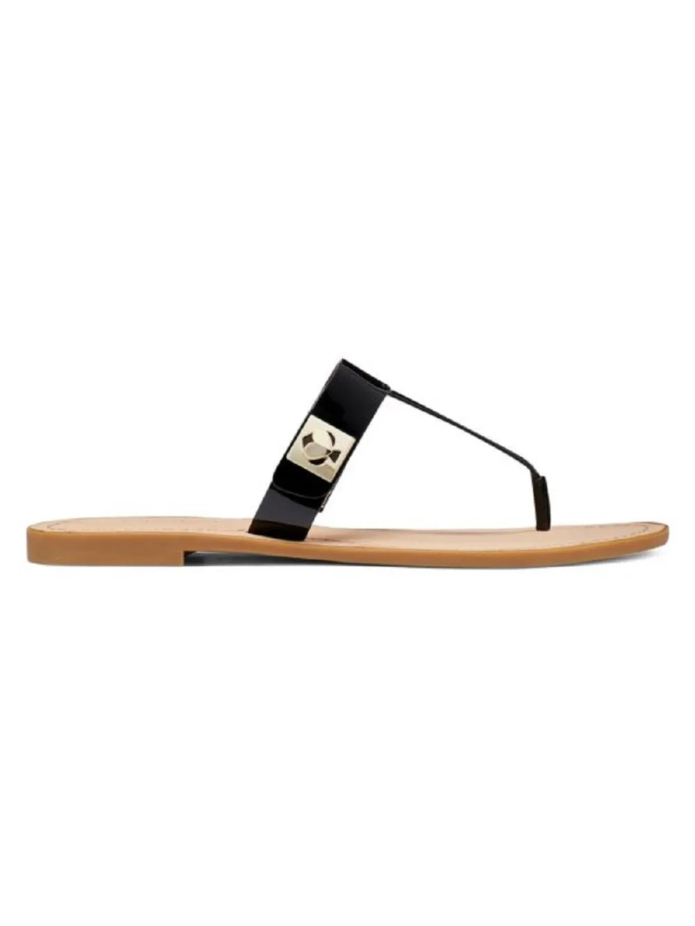 Kate Spade New York Women's Cyprus Leather Thong Sandals - Black - Size 6.5