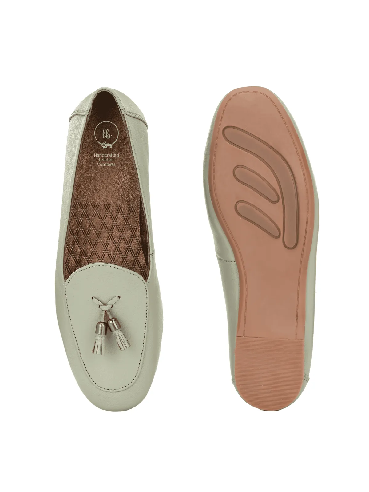 Katie Leather Tassel Sea Green Loafers