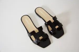 Kay Black Snake Sandals