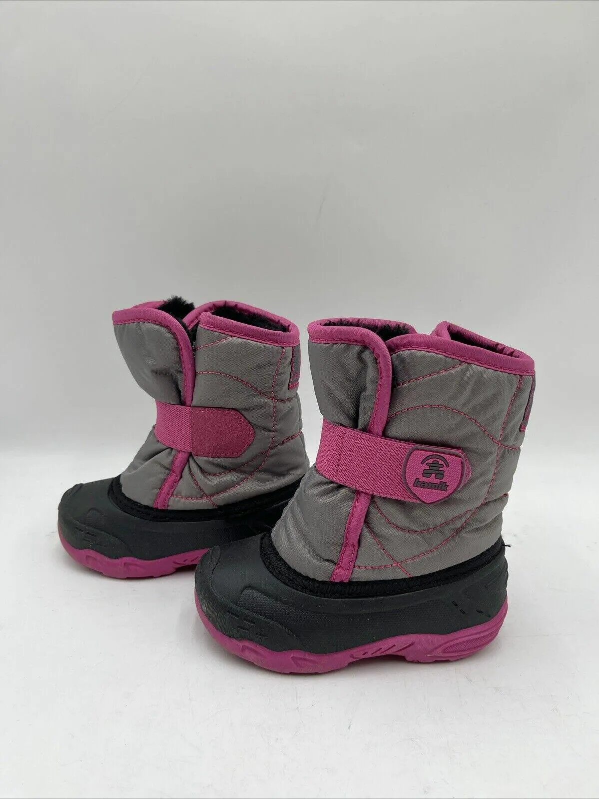 Kids Kamik Snowbug 5 Snow Boot Grey/Pink Size 8 - Very Good