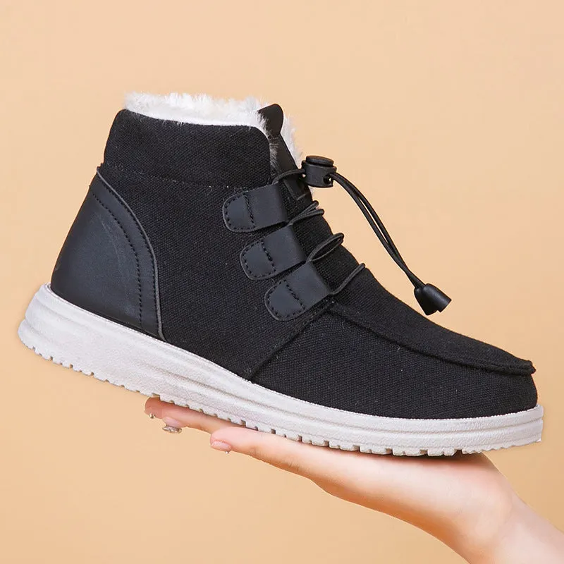 Ladies Casual Elastic Strap Ankle Cotton Snow Boots