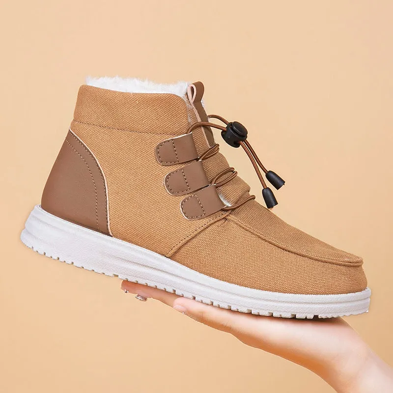Ladies Casual Elastic Strap Ankle Cotton Snow Boots