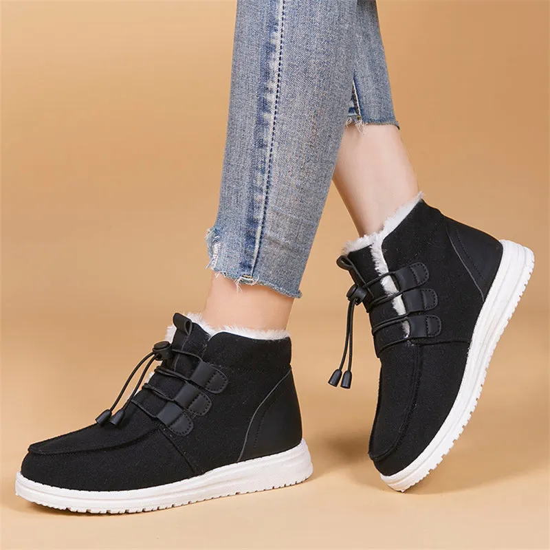 Ladies Casual Elastic Strap Ankle Cotton Snow Boots