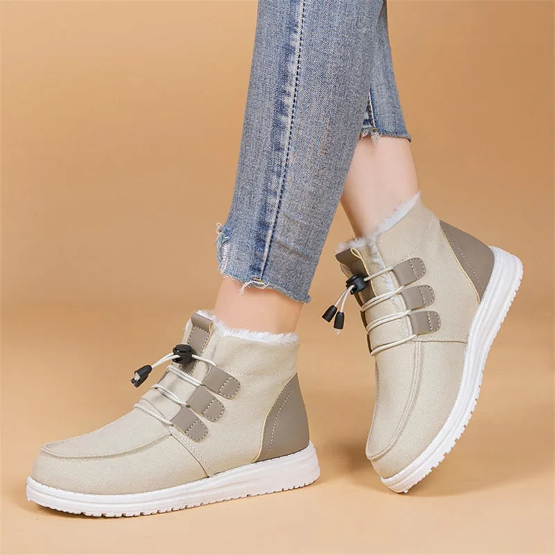 Ladies Casual Elastic Strap Ankle Cotton Snow Boots