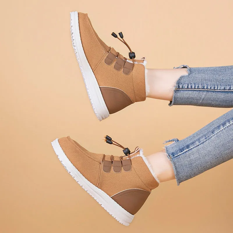 Ladies Casual Elastic Strap Ankle Cotton Snow Boots