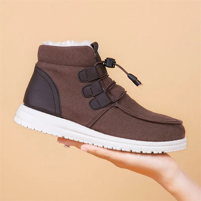 Ladies Casual Elastic Strap Ankle Cotton Snow Boots