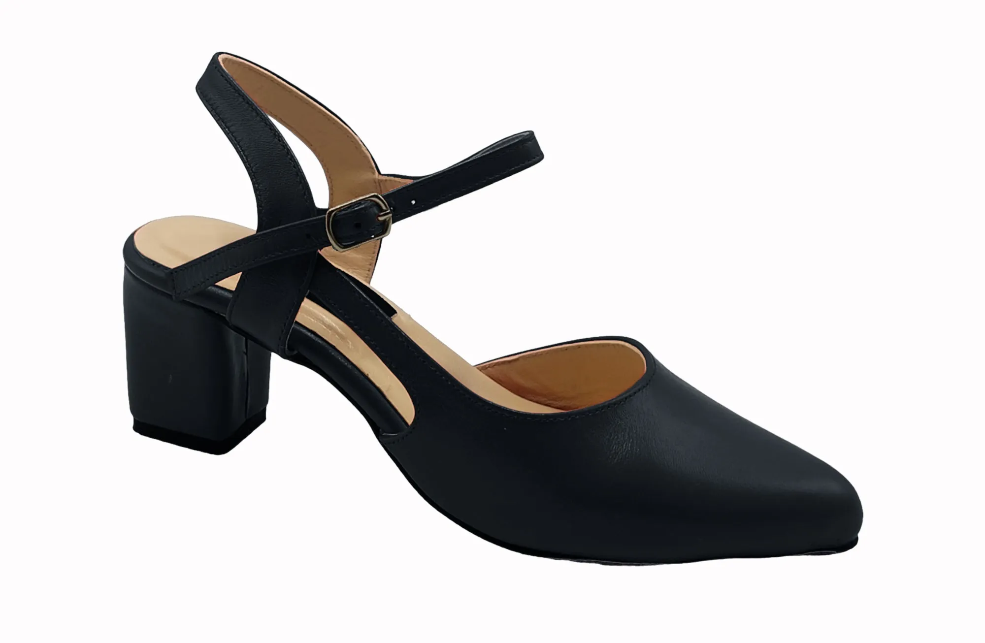 Ladies leather heeled sandal LS04