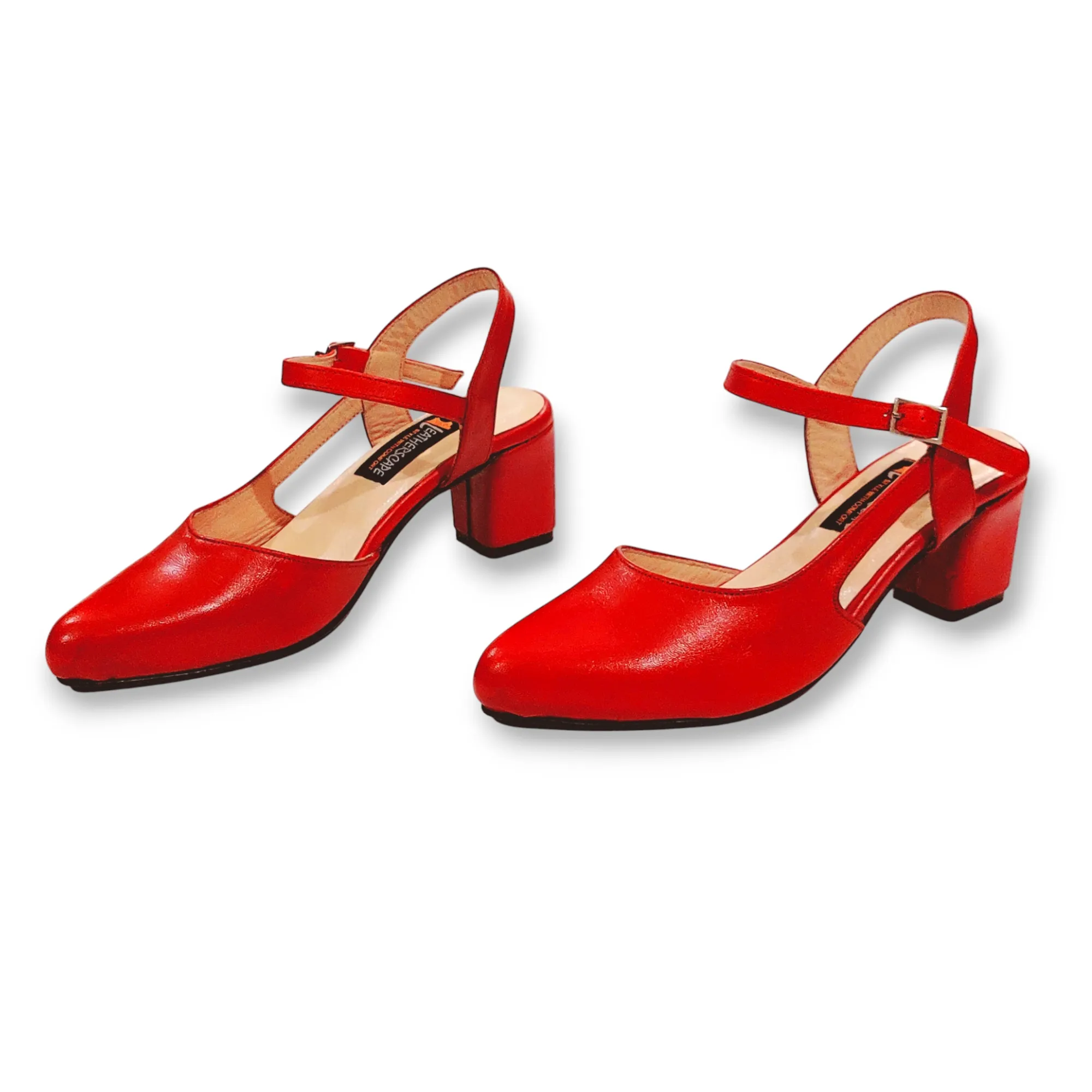 Ladies leather heeled sandal LS04