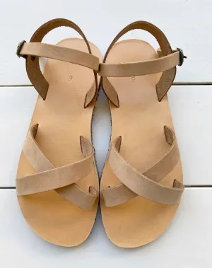 Leather sandals with vibram sole