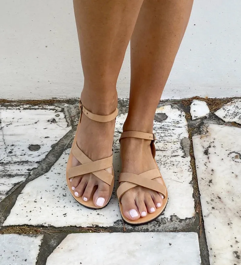 Leather sandals with vibram sole