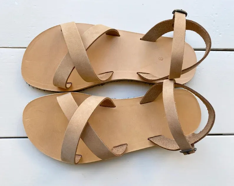 Leather sandals with vibram sole