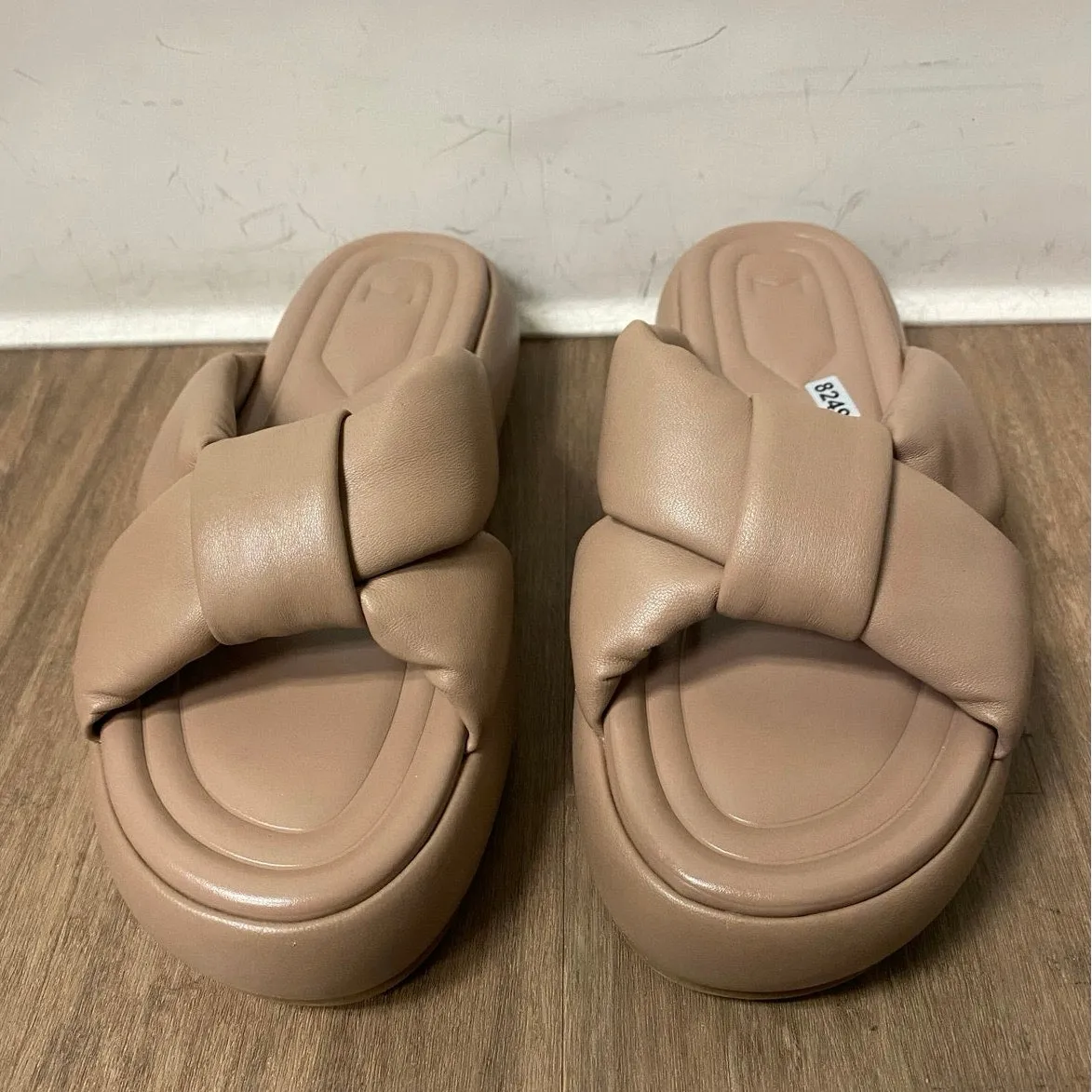 Marc Fisher Soft Leather Platform Nude Sandals. Sz 9.5