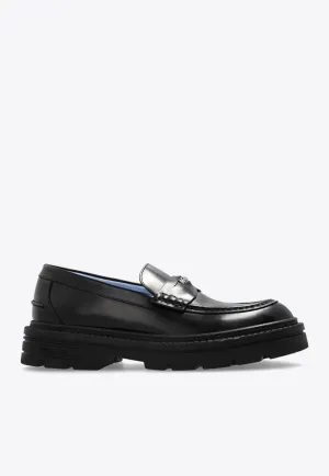 Medusa Head Adriano Leather Loafers