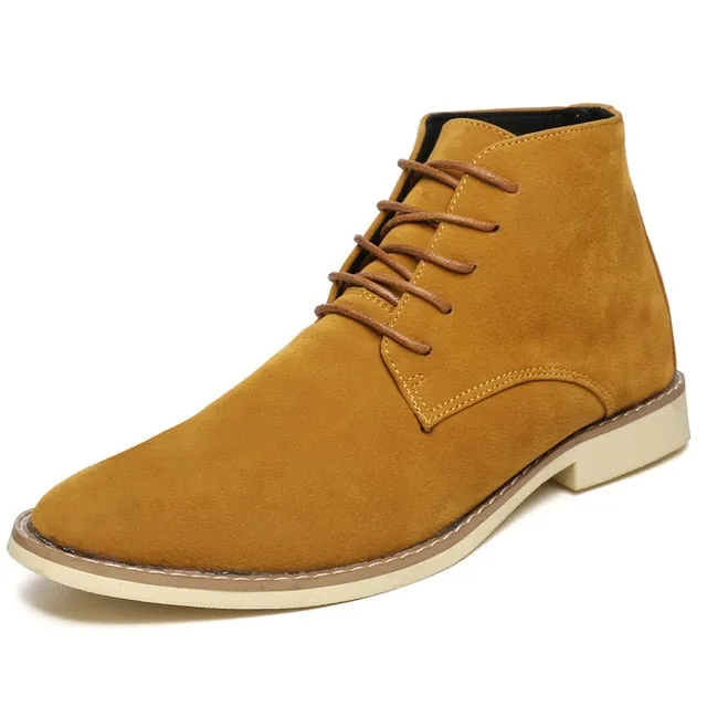 Men High Top Soft Oxfords Male Ankle Snow Boots Spring Autumn Men's Motorcycle Sneakers Big Size 46 Dress Work Business Oxfords