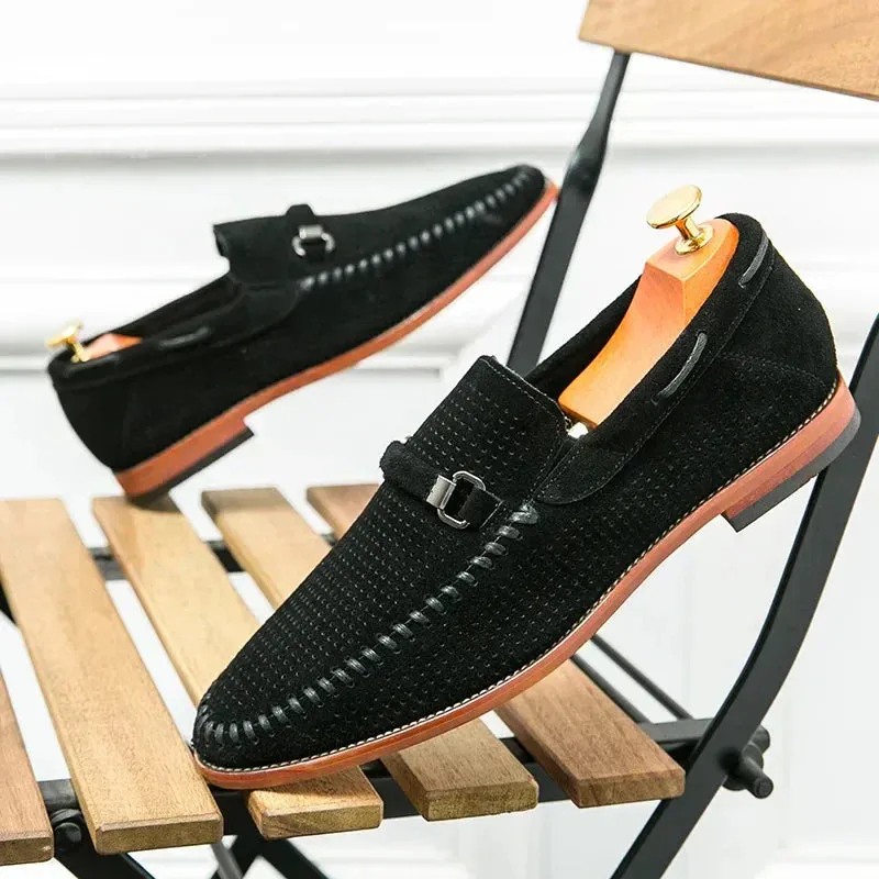 Men's buckled slip-on leather loafers