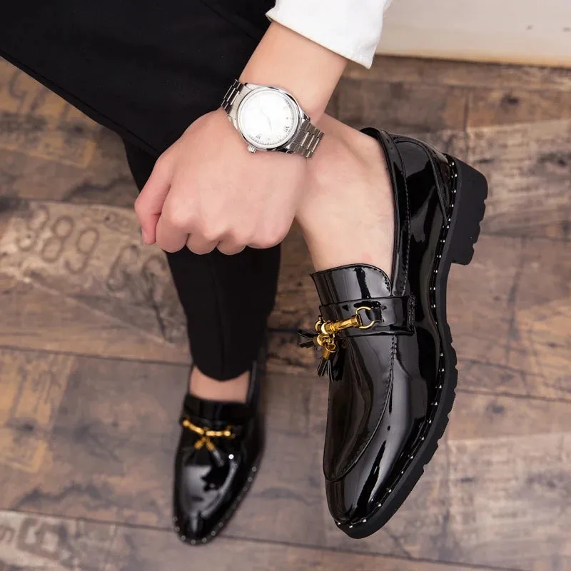 Mens Tassel Loafers Leather