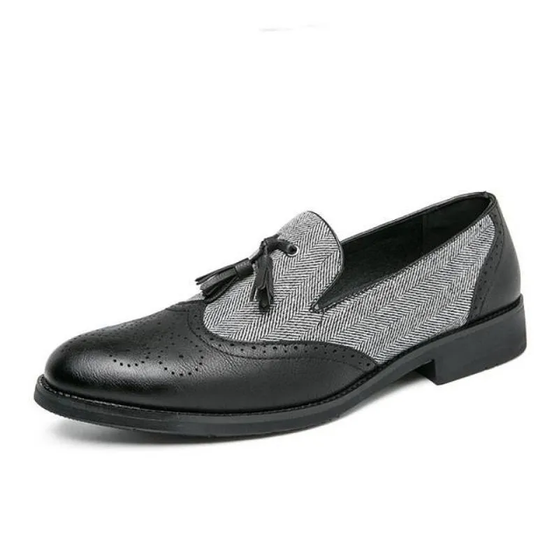 Men's Vintage Tassel Slip-On Leather Brogues Loafers