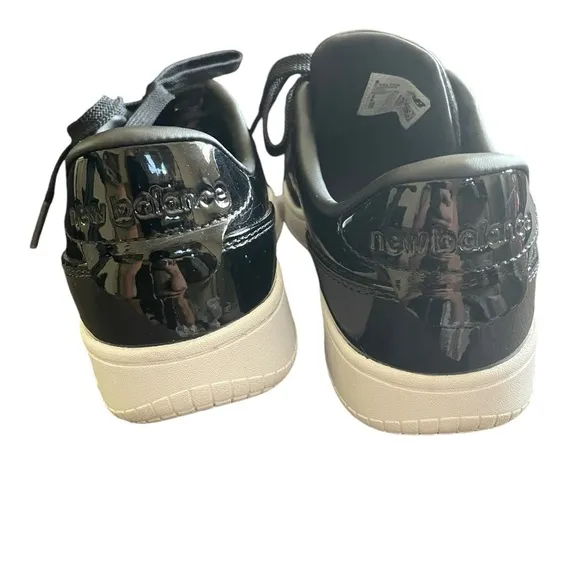 New Balance Court Ally Black Patent Leather Sneakers Size 8 Womens EUC Rare