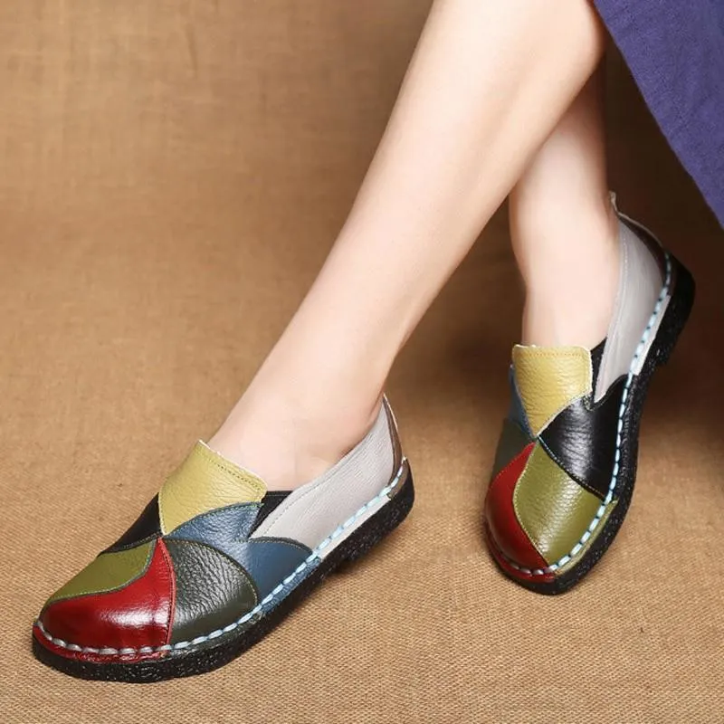 New Women Flats Women Shoes Genuine Leather Shoes