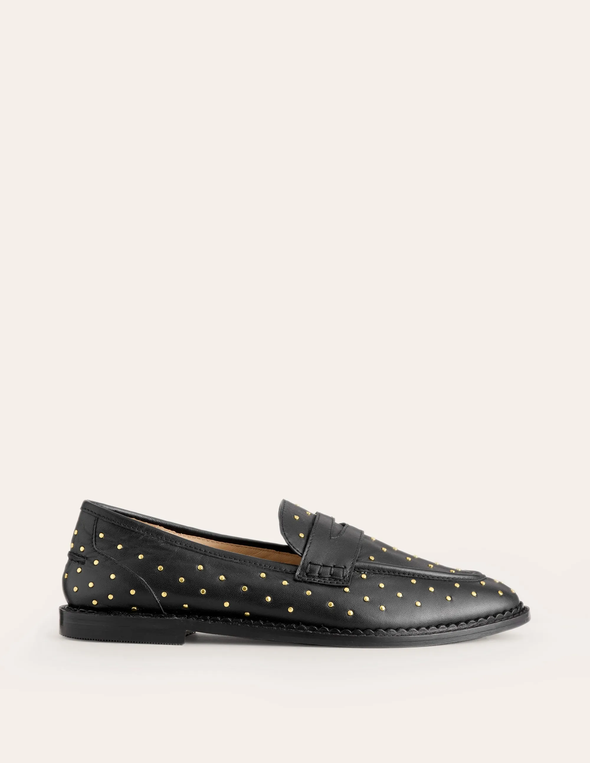 Nya Penny Loafers-Black Studs