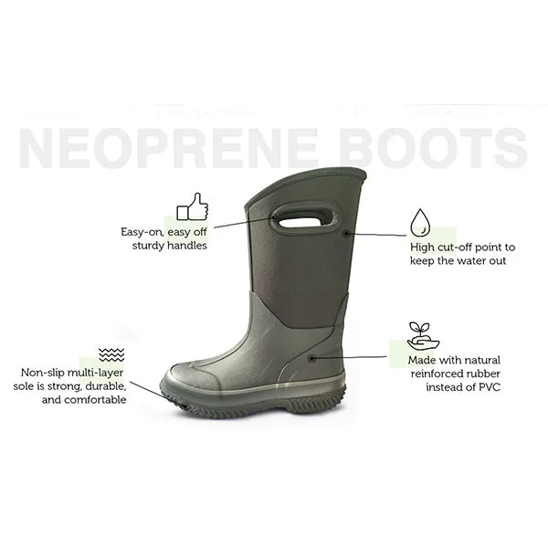 Oakiwear Kids Neoprene Rain Snow Boots, Realtree MAX-5® Camo Thick 7mm