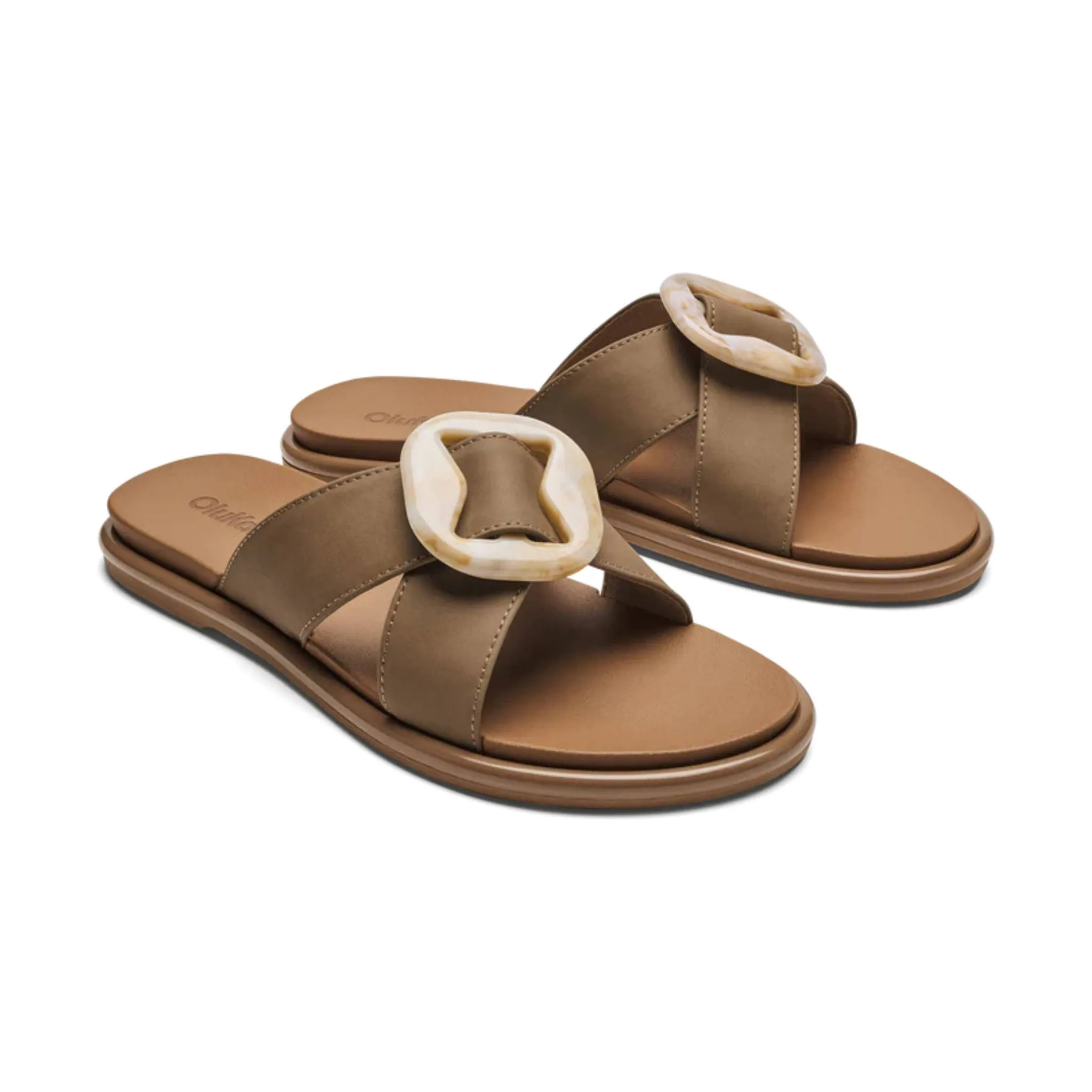 OluKai Women's La`i Slide Sandals - Tan