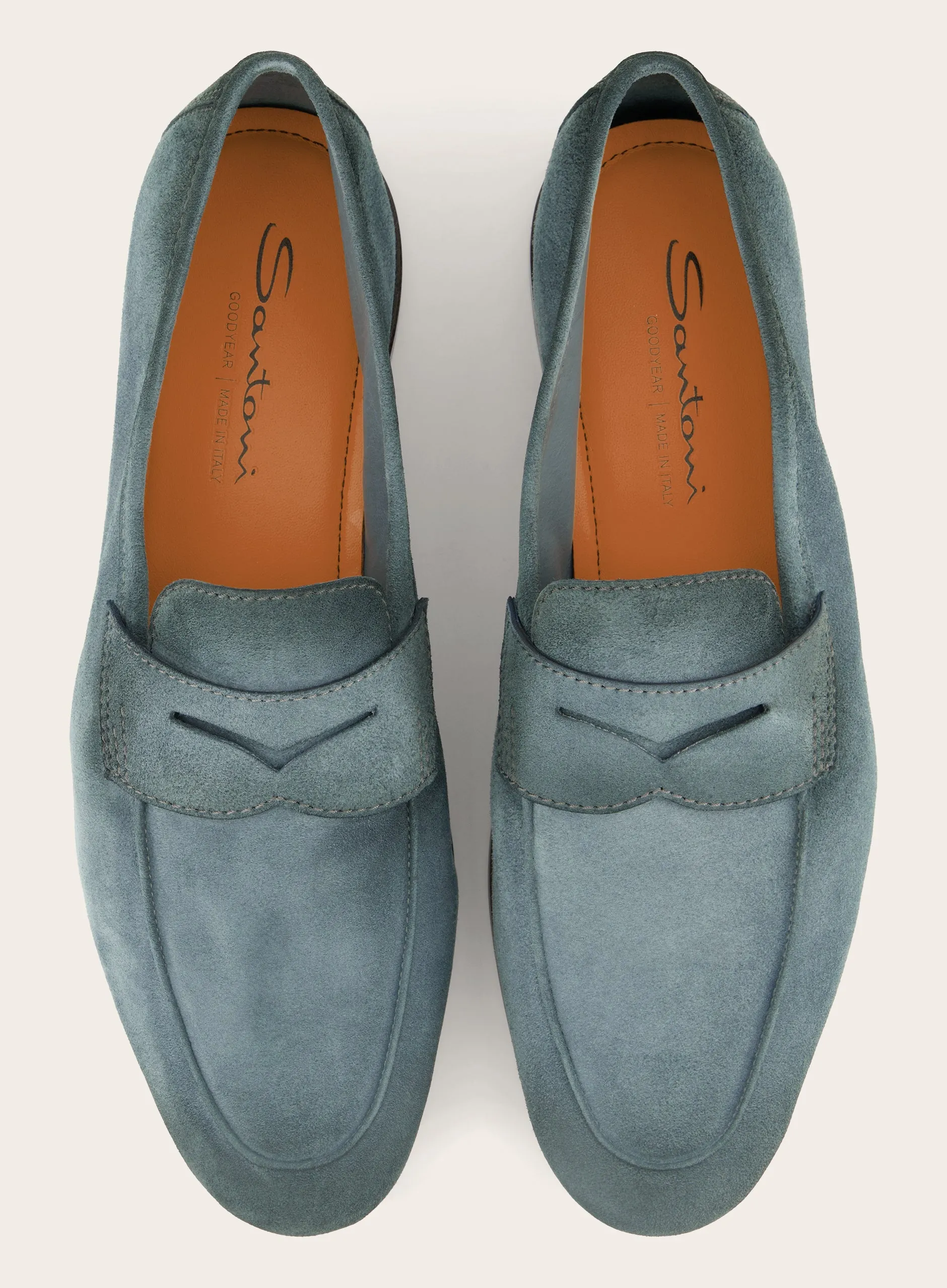 Penny loafers van suède
