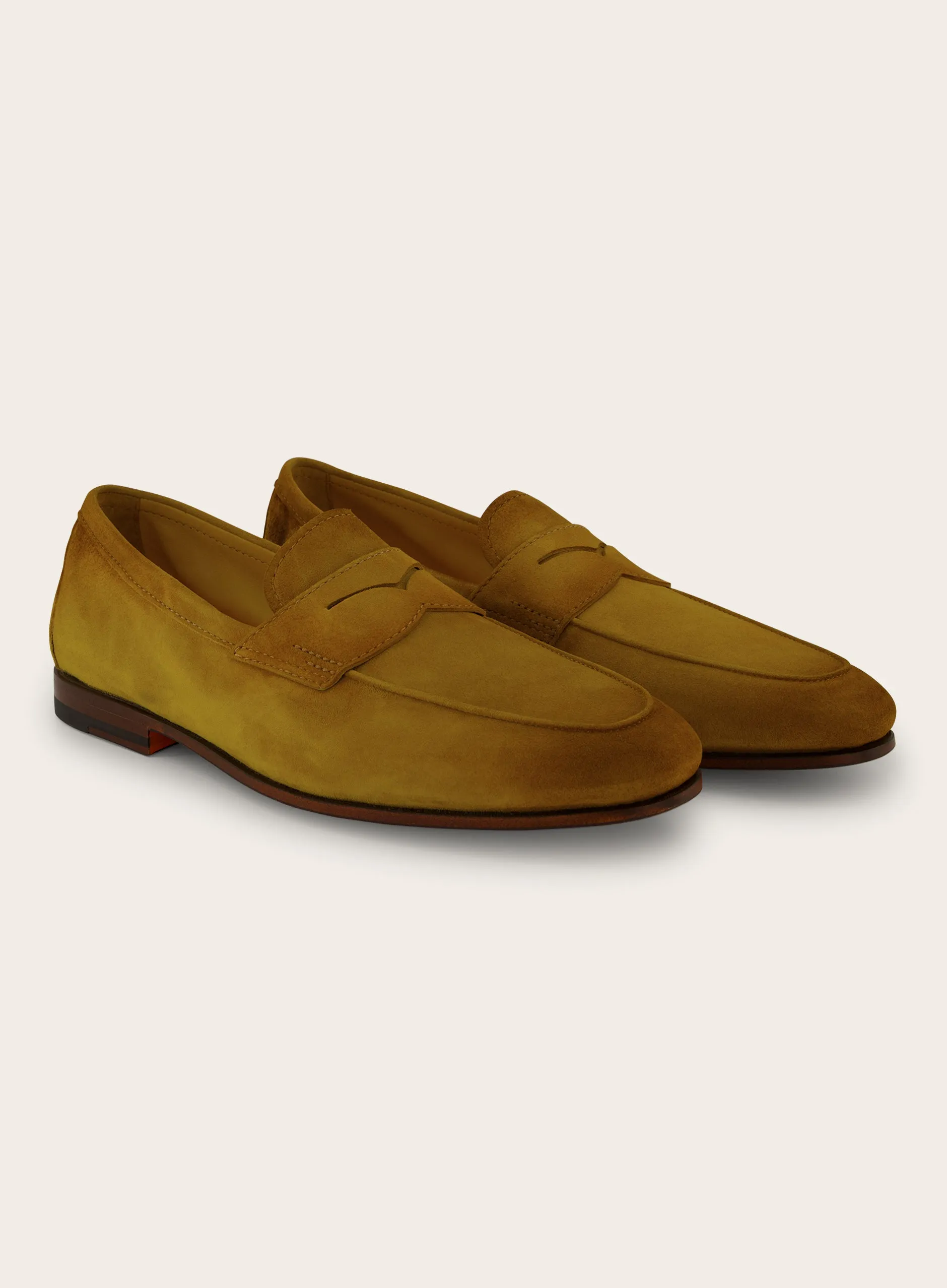 Penny loafers van suède