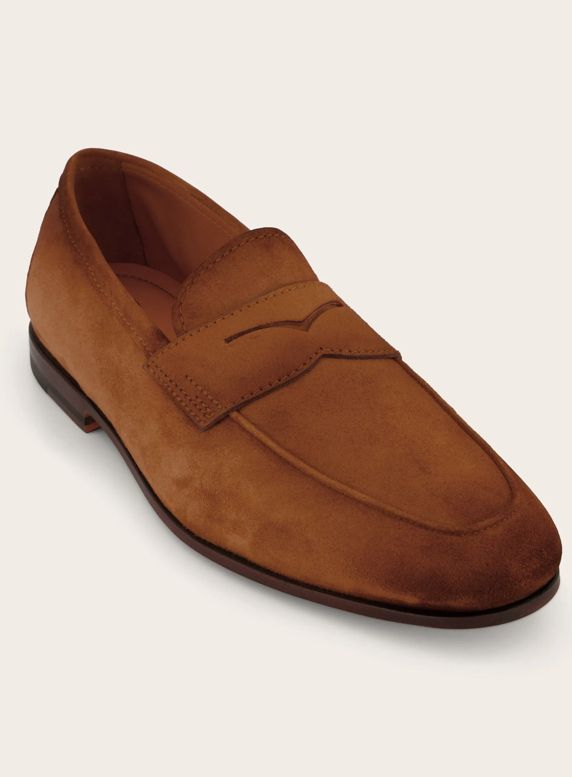 Penny loafers van suède