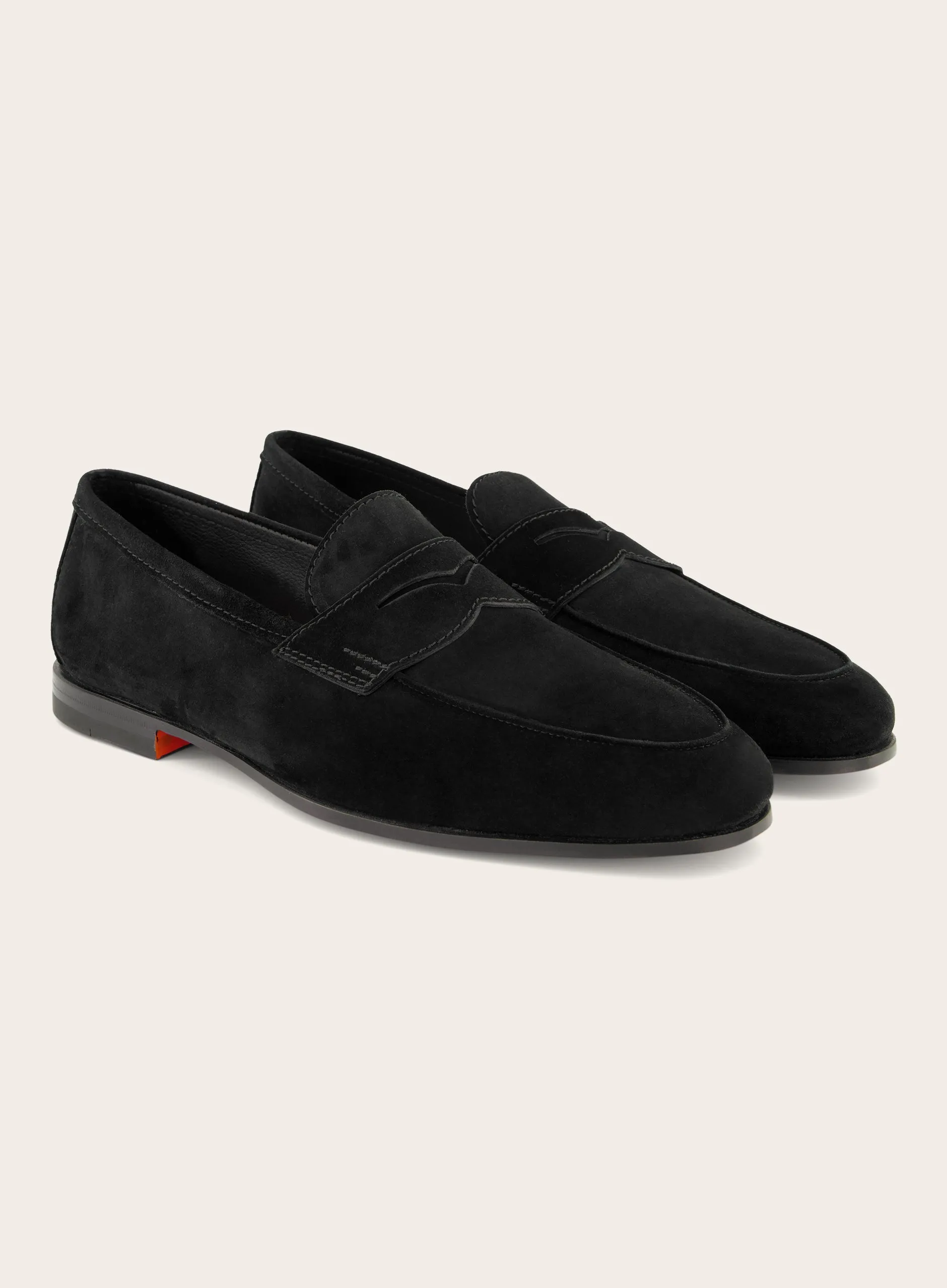 Penny loafers van suède