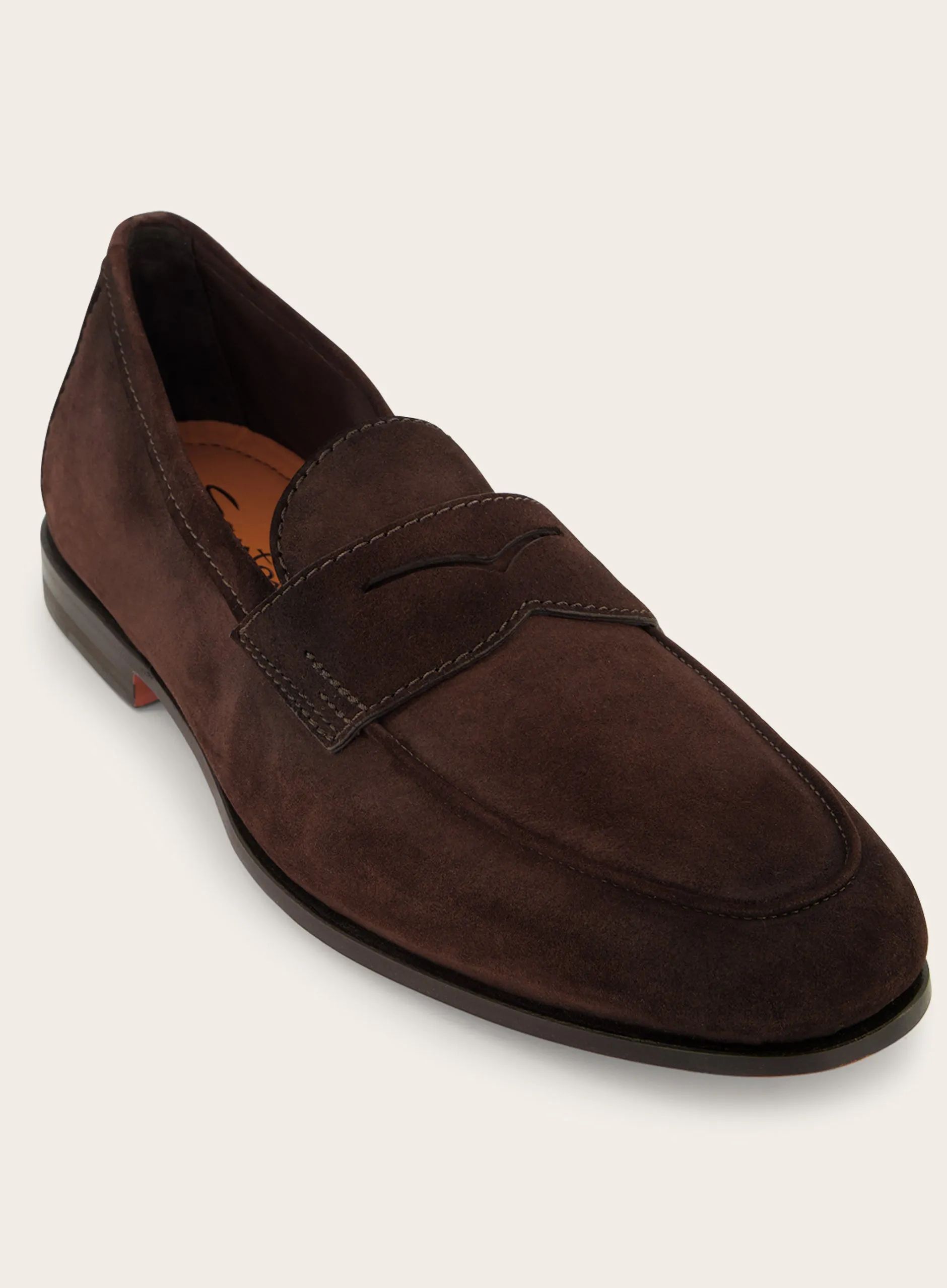 Penny loafers van suède