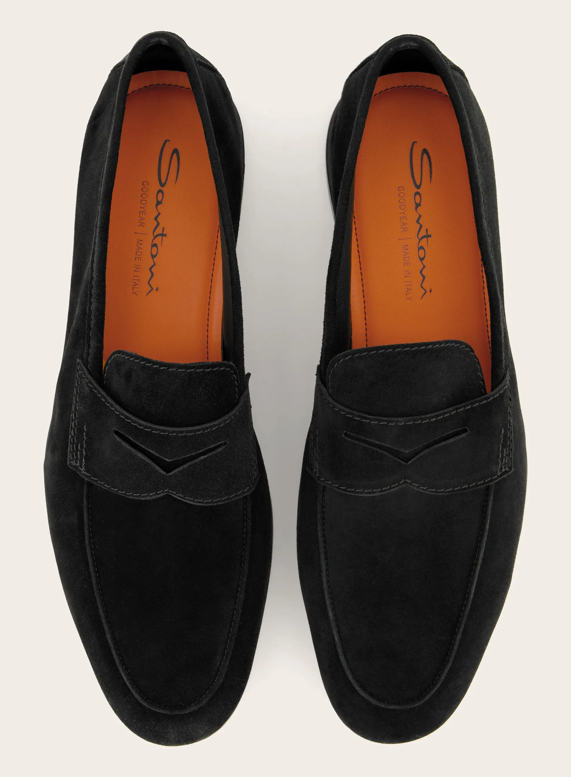 Penny loafers van suède