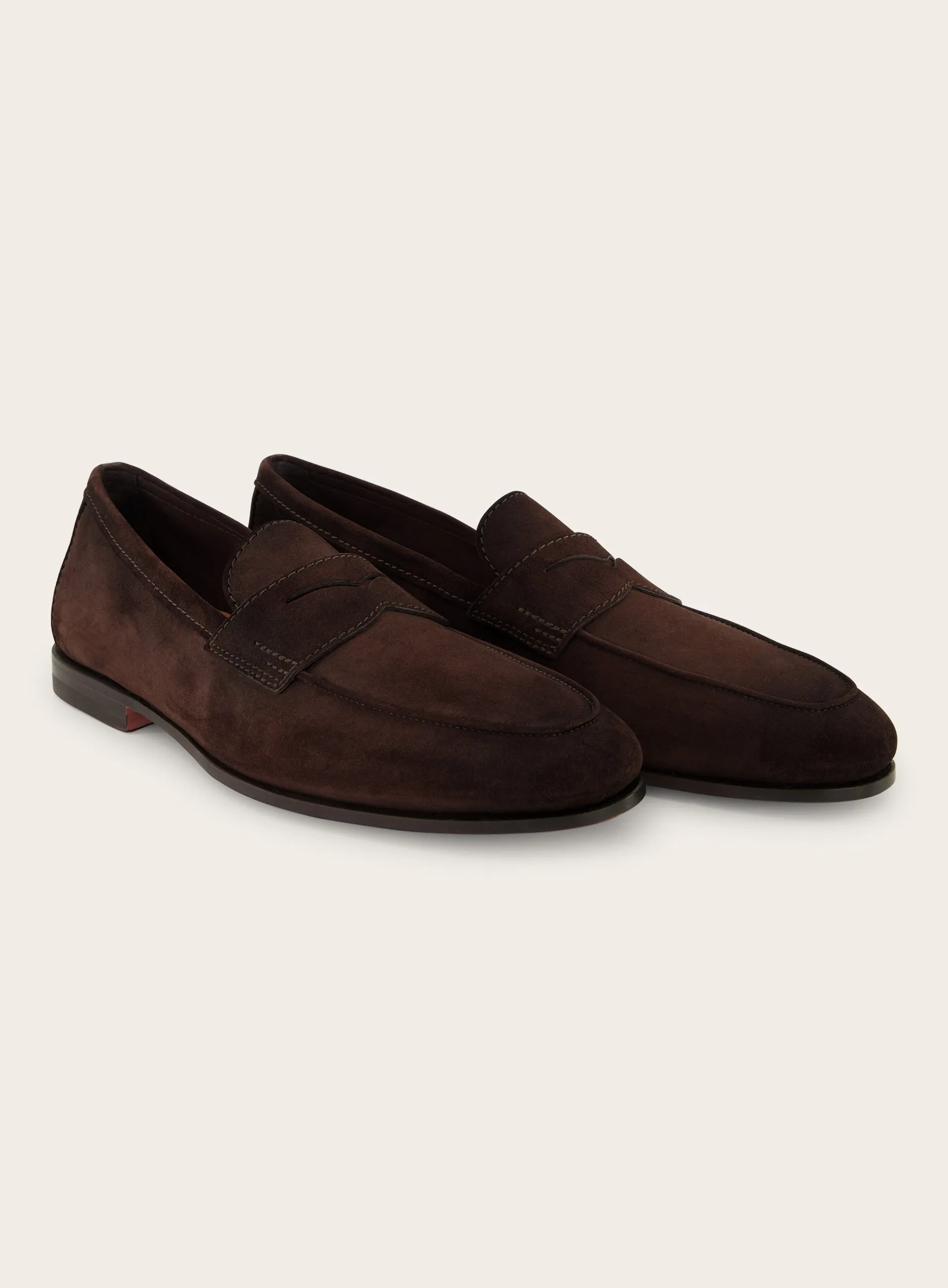Penny loafers van suède