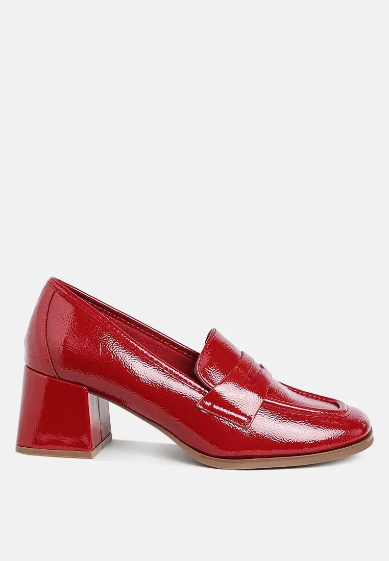 Penny Strap Block Heel Loafers By RAG