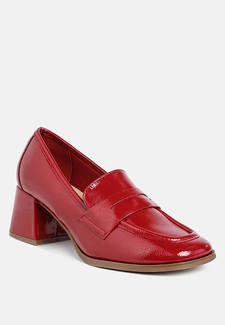 Penny Strap Block Heel Loafers By RAG