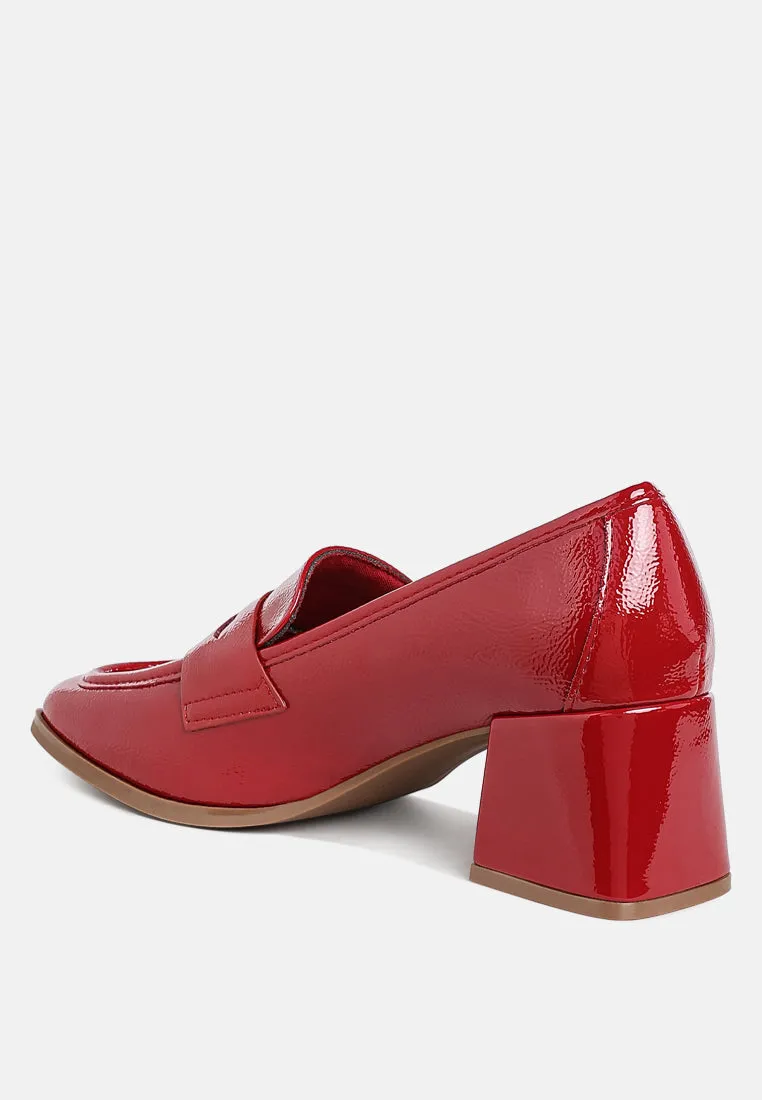 Penny Strap Block Heel Loafers By RAG