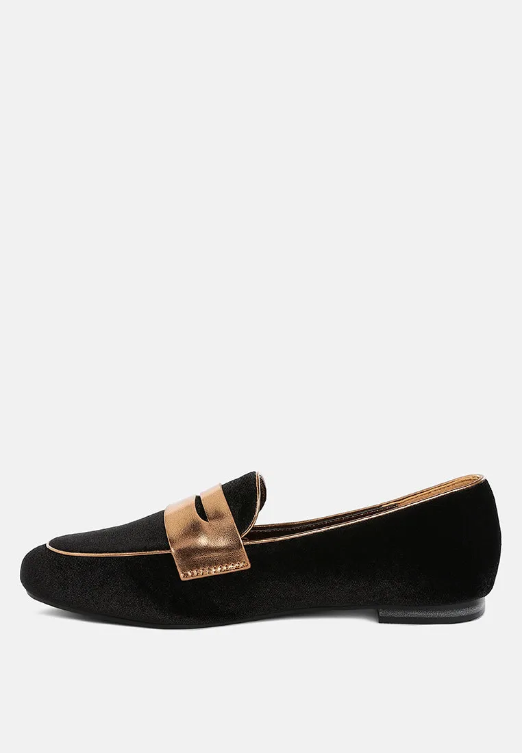 Penny Strap Velvet Loafers By RUW