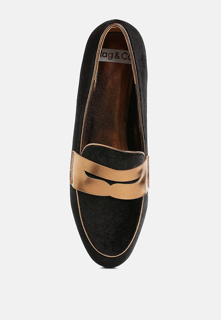 Penny Strap Velvet Loafers By RUW
