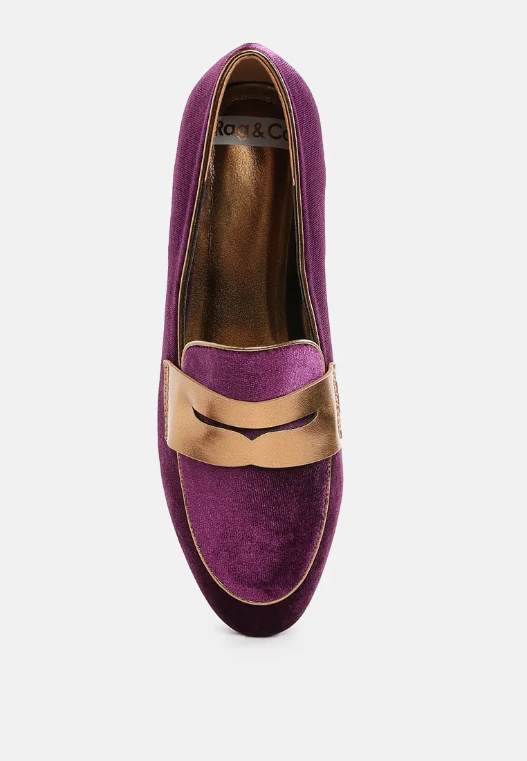 Penny Strap Velvet Loafers By RUW