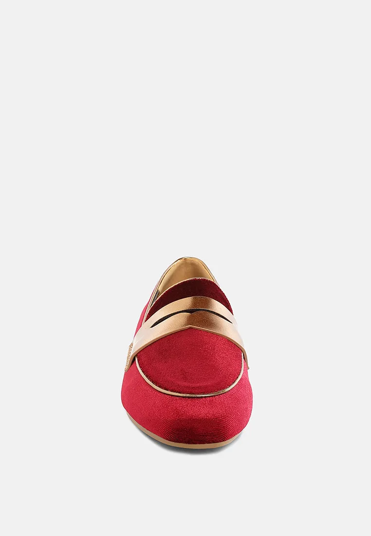 Penny Strap Velvet Loafers By RUW