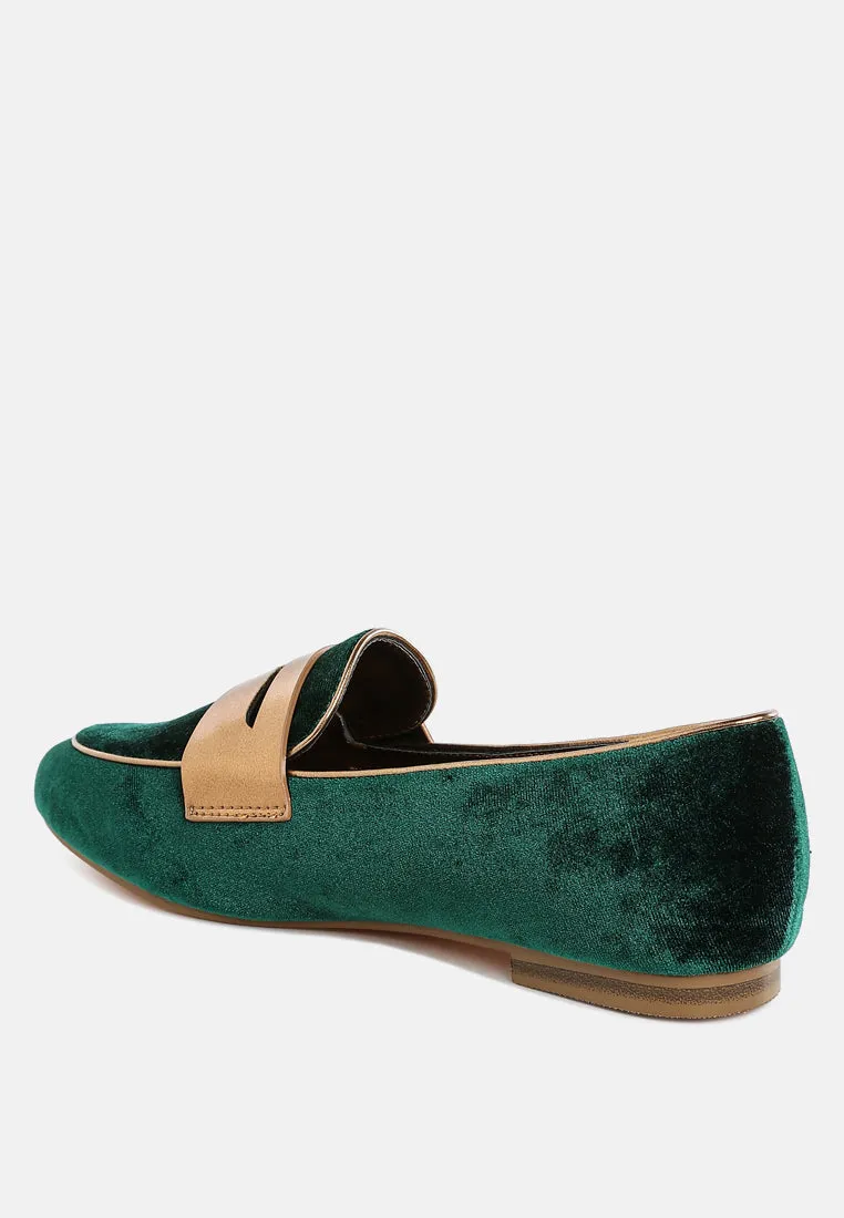 Penny Strap Velvet Loafers By RUW