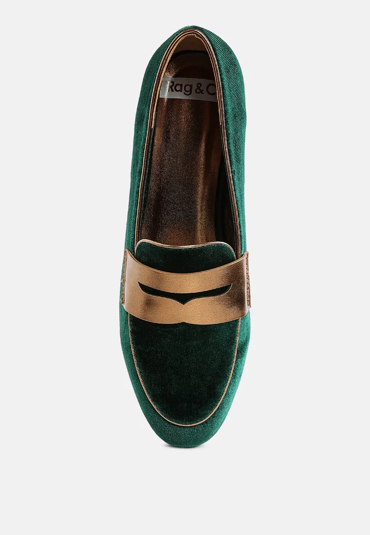 Penny Strap Velvet Loafers By RUW