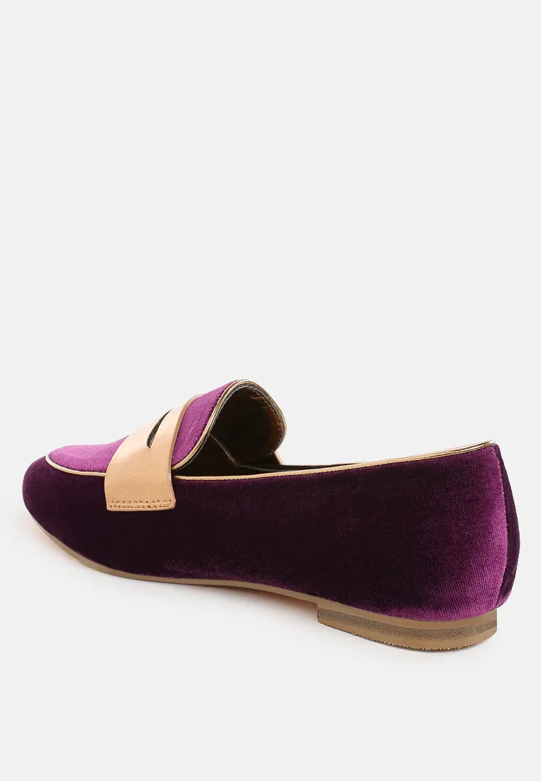 Penny Strap Velvet Loafers By RUW