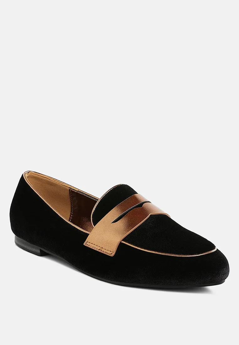 Penny Strap Velvet Loafers By RUW