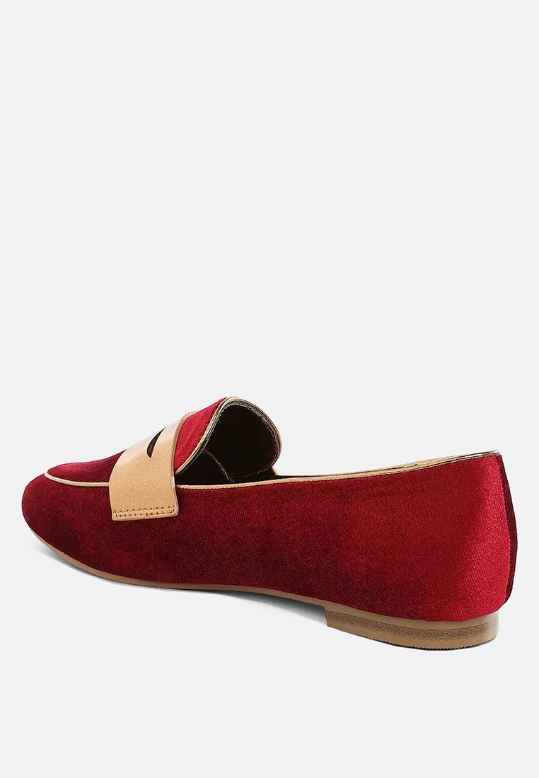 Penny Strap Velvet Loafers By RUW